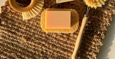 Jute rug in the bathroom