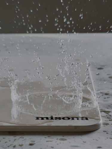 Misona stone bath mat made from diatomite earth, in white colour.