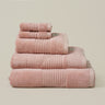 Blush pink eco friendly bamboo towel bale - face cloths, hand towel, bath towel, and bath sheet.