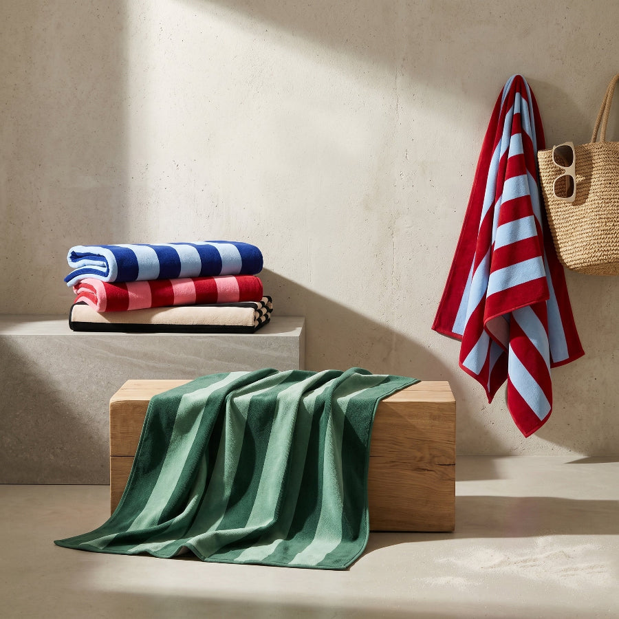 Extra Large Organic Cotton Striped Beach Towel – Misona